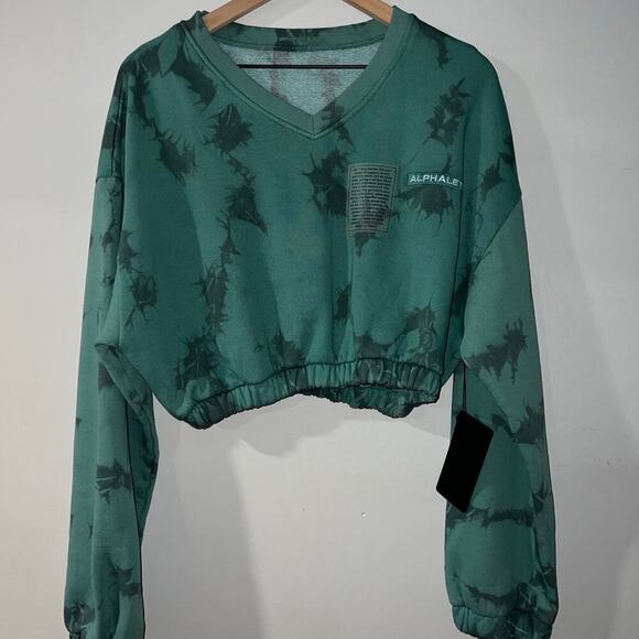 Alphalete crop tie dye sweatshirt size med nwot - Picture 2 of 5